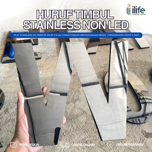 Huruf Timbul Stainless