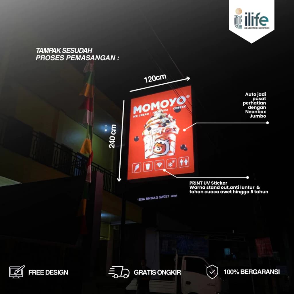 Neon Box Persegi / Persegi Panjang Jumbo | Sisi Samping ACP thumbnail 5