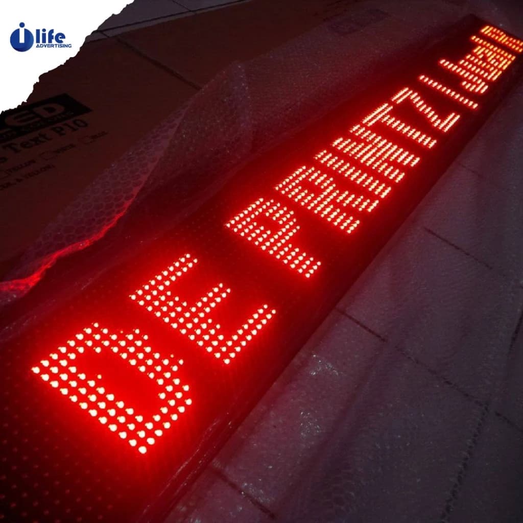 Huruf Berjalan LED / Running Text Custom (Satu Sisi & Full Color) thumbnail 2