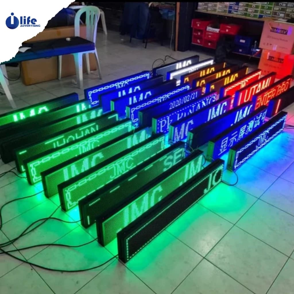 Huruf Berjalan LED / Running Text Custom (Satu Sisi & Full Color) thumbnail 5