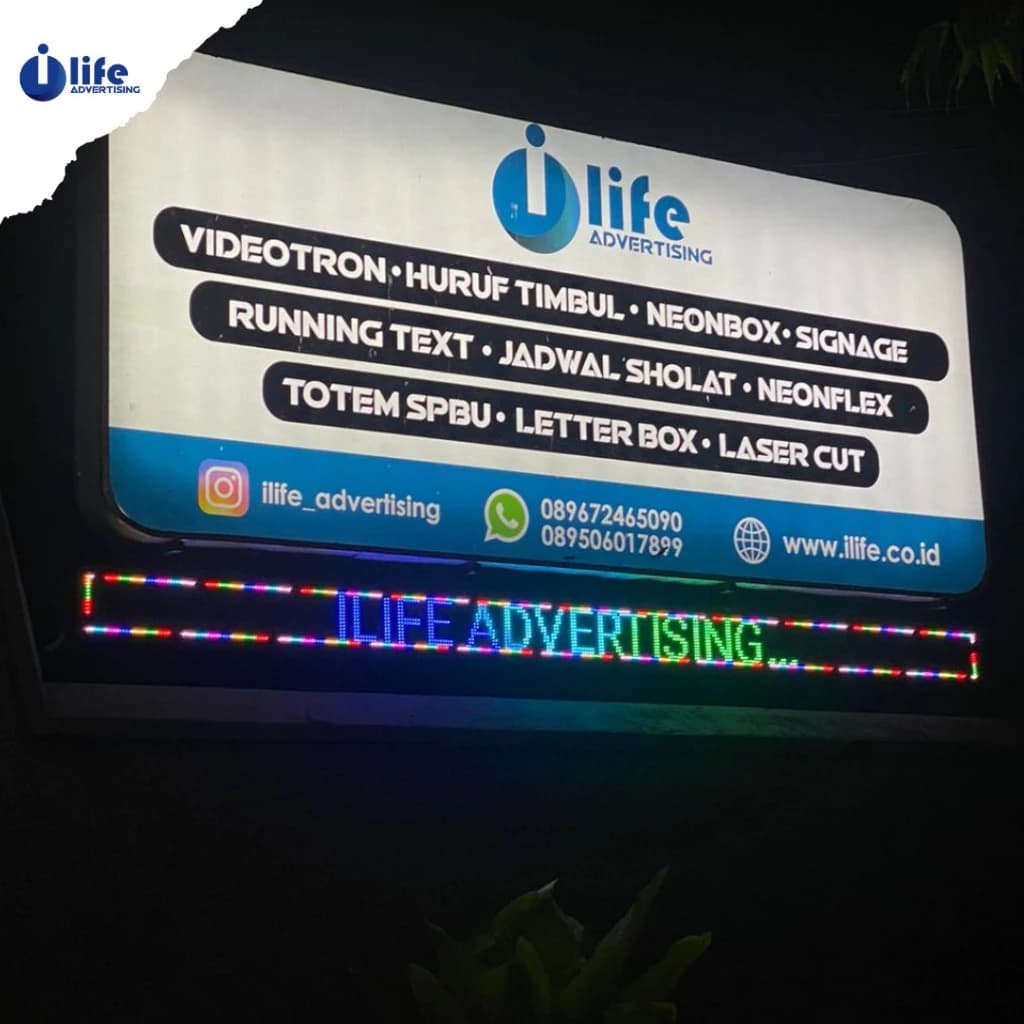 Huruf Berjalan LED / Running Text Custom (Satu Sisi & Full Color) thumbnail 6